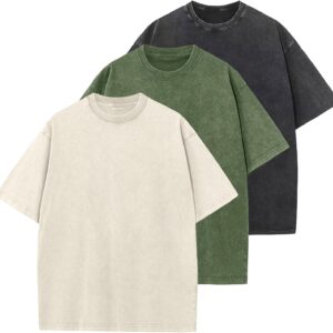 Arssm Men Oversized T Shirts Vintage Tee Loose Fit Short Sleeve Casual Streetwear Baggy Washed Unisex Tops