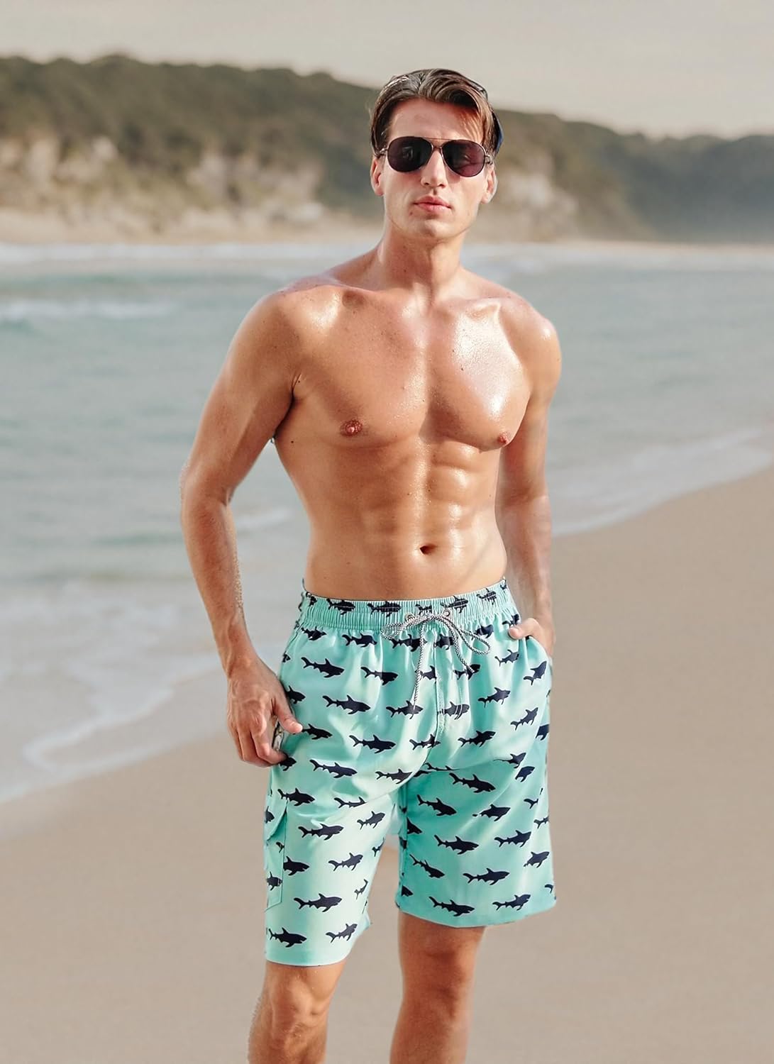 APTRO Men's Swim Trunks 9" Quick Dry Bathing Suit Big & Tall Beach Swimsuits - Image 7